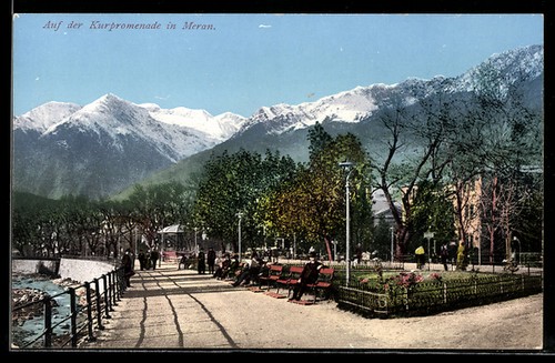 Ansichtskarte meran auf der - meran,,