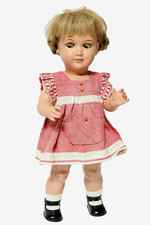 Alte 49cm große Schildkröt Puppe 350 Schildkrötpuppe 49 Puppen Dolls mit Haaren