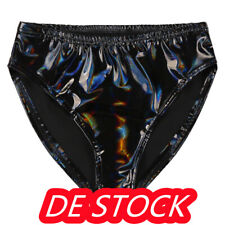 DE·Damen Wetlook Slip Hohe Taille  Lack Leder Stretch Unterwäsche Booty Shorts