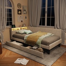 Polsterbett 90x200 mit LED