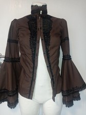 Bluse Steampunk Braun Schwarz