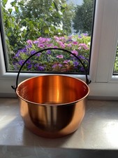 Großer hänge Blumentopf Übertopf Untertopf Pflanzschale Vintage Kupfer Kessel