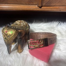 MCM Gütelschnallen mit Ledergürtel XXL Länge  