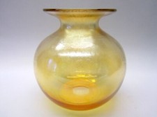 Eisch Frauenau Goldiris Glas Vase Kugelvase Studioglas Design Bayer.Wald H15,5cm