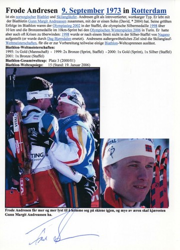 Autogramm frode andresen - autogramm,