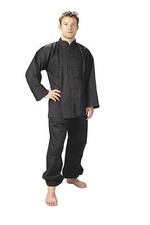 Kung Fu ANZUG, Tai Chi, WU SHU NEU schwarz Baumwolle - KungFu Suit - Kimono