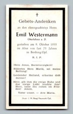 Sterbebild Emil Westermann 1955 Berching Neumarkt i.d.OPf. Bayern