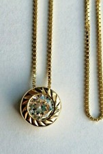 Anhänger Kristall Diamonique + Venezianerkette vergoldet Silber 925 DQCZ  (1701)