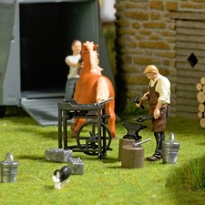 Busch 79856 Feldschmiede mit Esse Action Set HO NEU