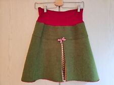 Alpenkuhl Rock aus warmem Wollfilz,  grün, Größe S, kurz, gebraucht wie neu