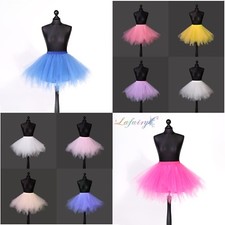 asymmetrische Tüllrock Tütü tiered steif Puffy Lolita Ballett 50cm lang 20LF