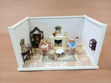 Antike Puppenstube Kaminzimmer