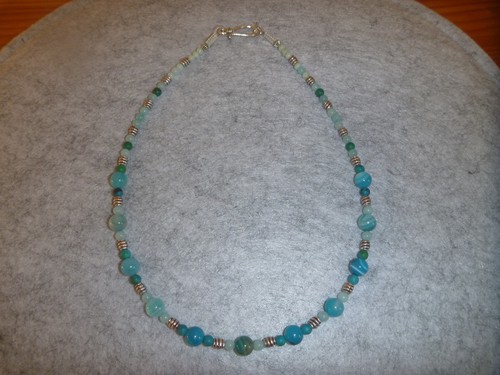 Achat/Aquamarin-Kette