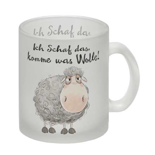 Schaf glas tasse mit spruch - schaf,