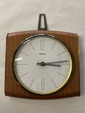 Dugena Wanduhr Mid Century Holz Messing Junghans Quartzwerk 1960er Design Retro