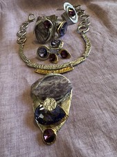 J.Jansen Designs Schmuckset aus Miami Gold, Silber, Kristalle, neuwertig