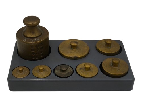 Vintage messing gewichte set - vintage,