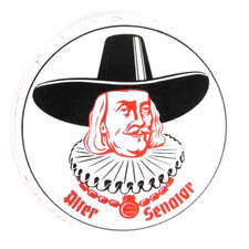 Werbe-Aufkleber Alter Senator Weizenkorn Heiko Blume Spirituosen Ostfriesland