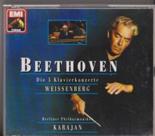 Beethoven, Die 5 Klavierkonzerte, Alexis Weissenberg, Karajan, 3 CDs, EMI, 1989