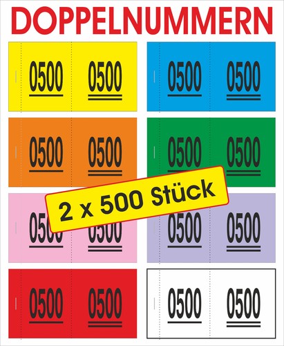 500 doppelnummern lose - x,
