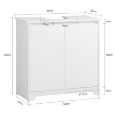 B-waren Waschbeckenunterschrank Waschtisch Unterschrank BZR108-II-W-bwaren