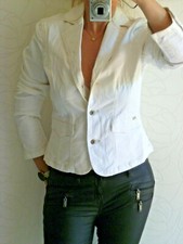 Boysens Casual sexy Damen Jeans Jacke Blazer Blouson creme 36 S-M wie neu