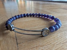 Ernstes Design Armreif Bangle A220 mattierter Amethyst verstellbar Lila Kugeln