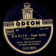 BILLY BARTHOLOMEW Rosita / Sicilia   Schellackplatte  78rpm S8727