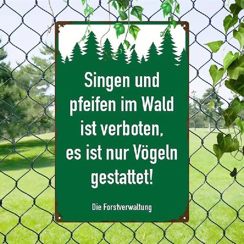 Blechschild singen pfeifen - blechschild, im
