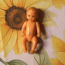 Puppe gummi DDR Vintage 5cm spielzeugpuppe puppenstube beweglich Spielzeug AL