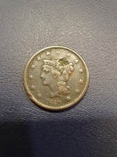 Rare Large 1 Cent Münze USA 1840  Braided Hair LIberty  Head!