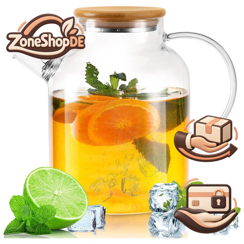 Teekanne glas holzdeckel - glas,