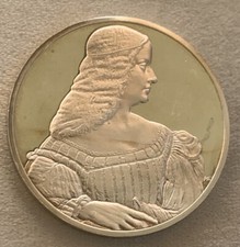 Medaille Meisterwerke Leonardo da Vinci „Isabella D‘ Este“  925 Sterling Silber