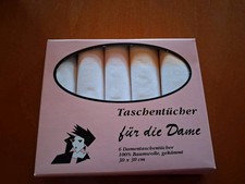 5 STÜCK Damen Taschentücher 30x30cm,100% Baumwolle