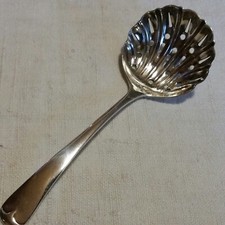 Wunderschöner antiker Sieblöffel, 925 Sterling Silber, Sheffield, Jugendstil 