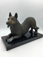 Alte Bronze Skulptur Tolle Darstellung Hund Tier Figur Schäferhund Antik