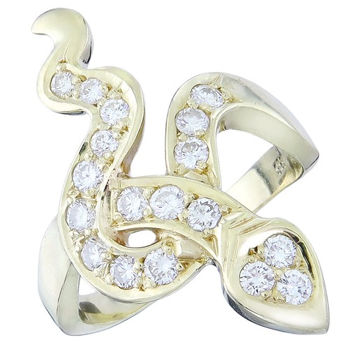Ring schlange brillanten 585er - brillanten,