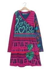 Desigual Kinder Freizeitkleid bunt grafisch Pailletten 14Y