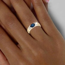 Diamant-Ring mit Saphir blau