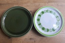 ? Melitta, Kuchenteller,  ca. 20cm, Grün-Weiß, 70iger, 7Stück ?