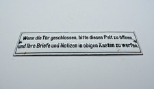 +ANTIK+ Emailschild / Pult / Briefkasten / Briefe & Notizen / Kasten um 1920