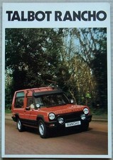 TALBOT Matra Rancho Car Sales