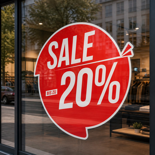 Runder sale fensteraufkleber - runder,