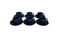 Langenthal Ocean Blue 6 Espressotassen mit Untertassen, Top Zustand und selten