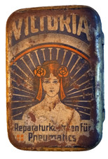 Victoria Reparaturkästchen für Pneumatics, ca. 100 Jahre alt, mit viel Patina