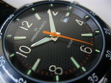 Umberto Rosetti - Herrenuhr- Uhr- Fliegeruhr- Leder- All Stainless Steel - Datum