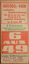 Lottoschein DDR 19.-23.9. 1966