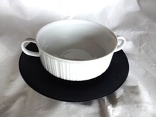 Rosenthal Porzellan Suppentassen mit Unterer  Variation schw./weiß- T.Wirkkala