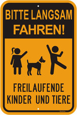 Achtung Kinder Tiere Schild