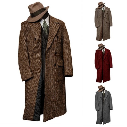 Tweed fischgräte mantel - tweed,